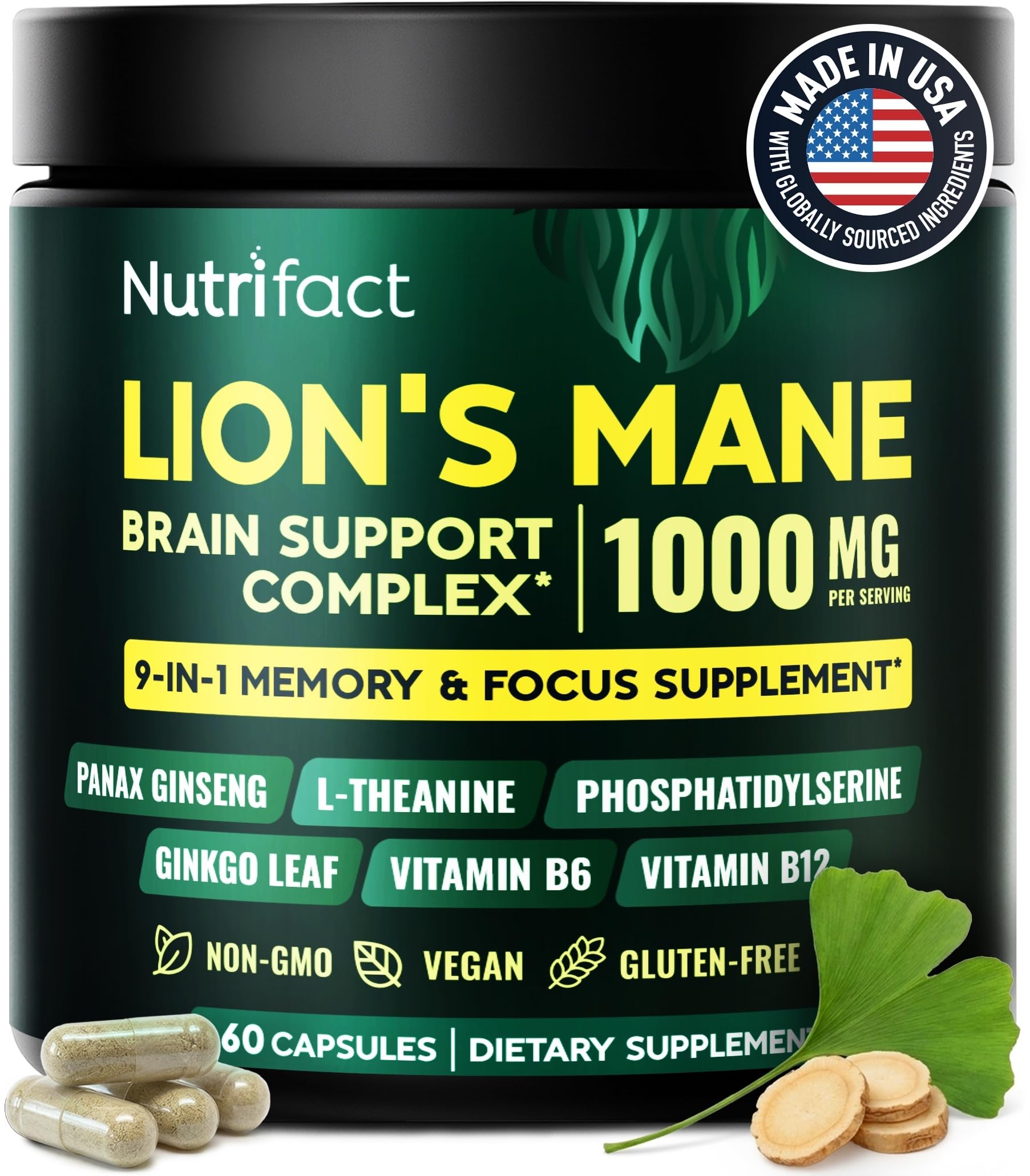 NutriFact frente del envase mostrando fórmula y beneficio de enfoque