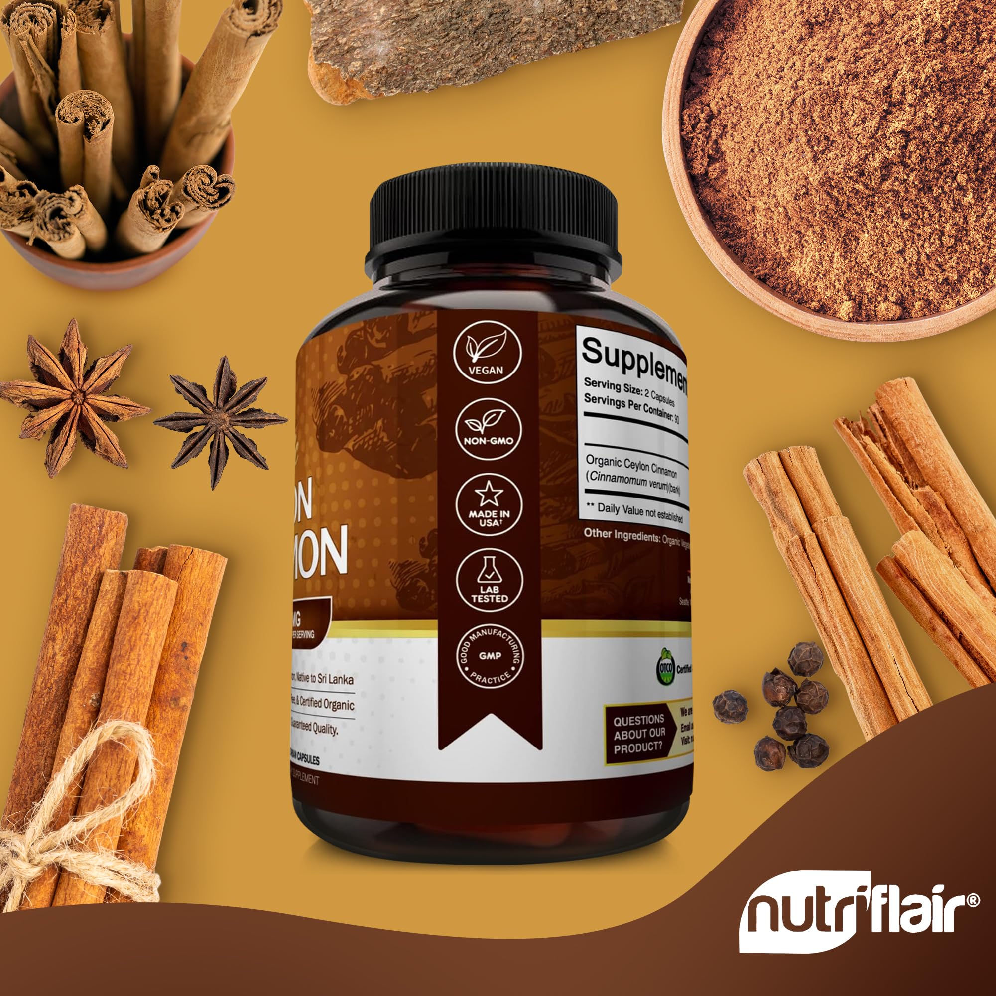NutriFlair frasco abierto con cápsulas listas para ser usadas convenientemente