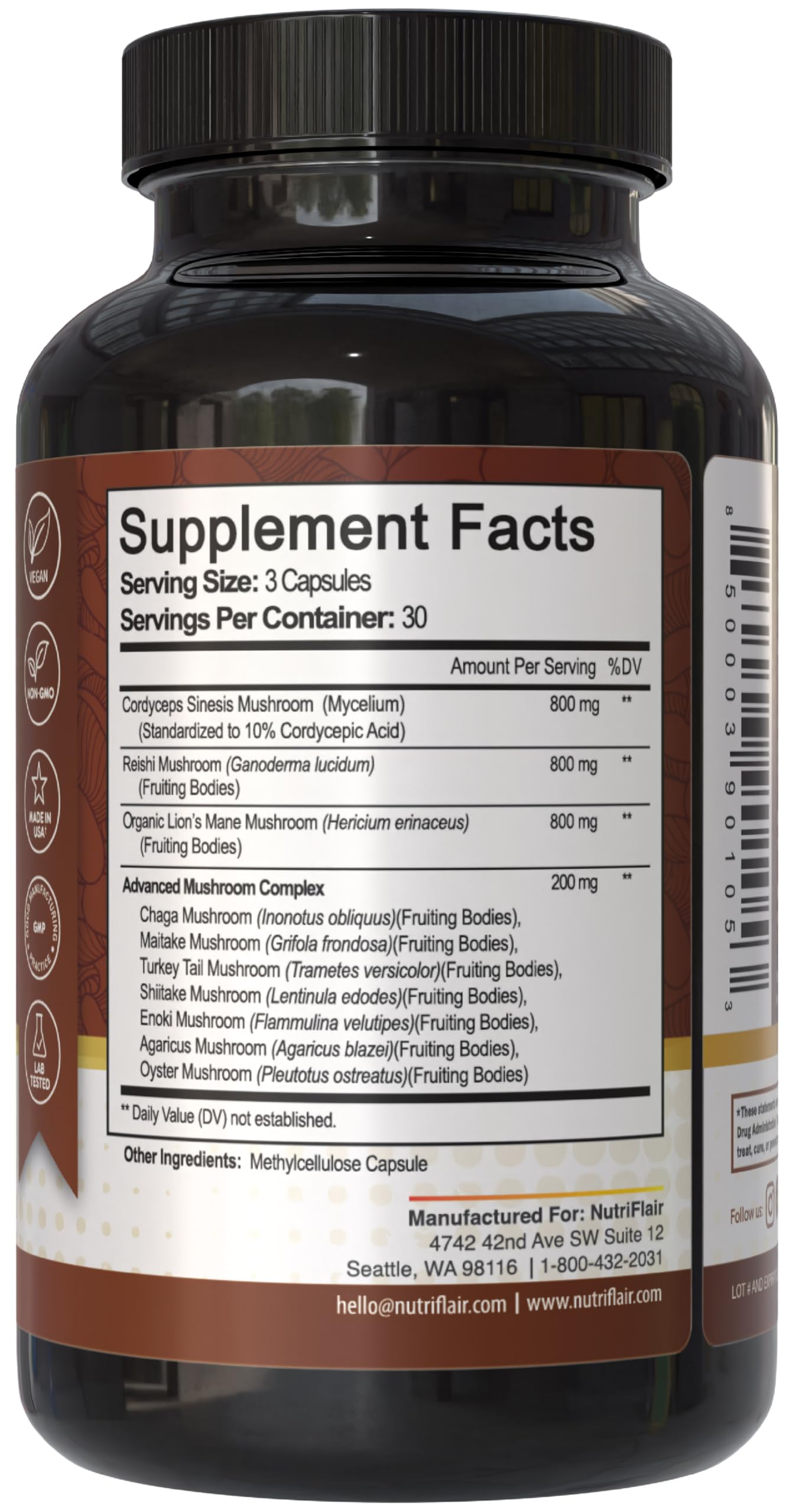 NutriFlair detalle de cápsulas para apreciar textura y formulación vegana