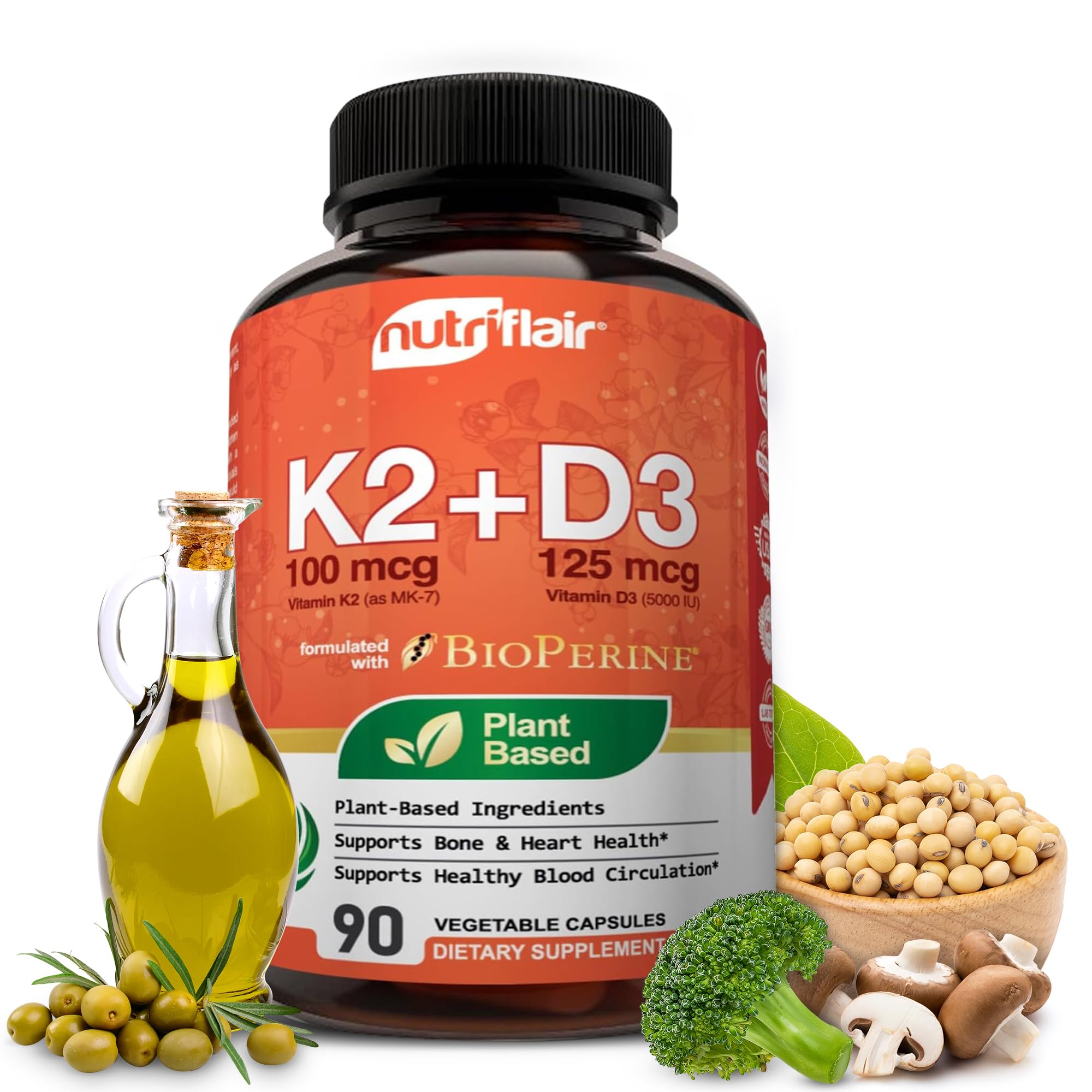 NutriFlair frente del envase mostrando fórmula vegana y beneficios