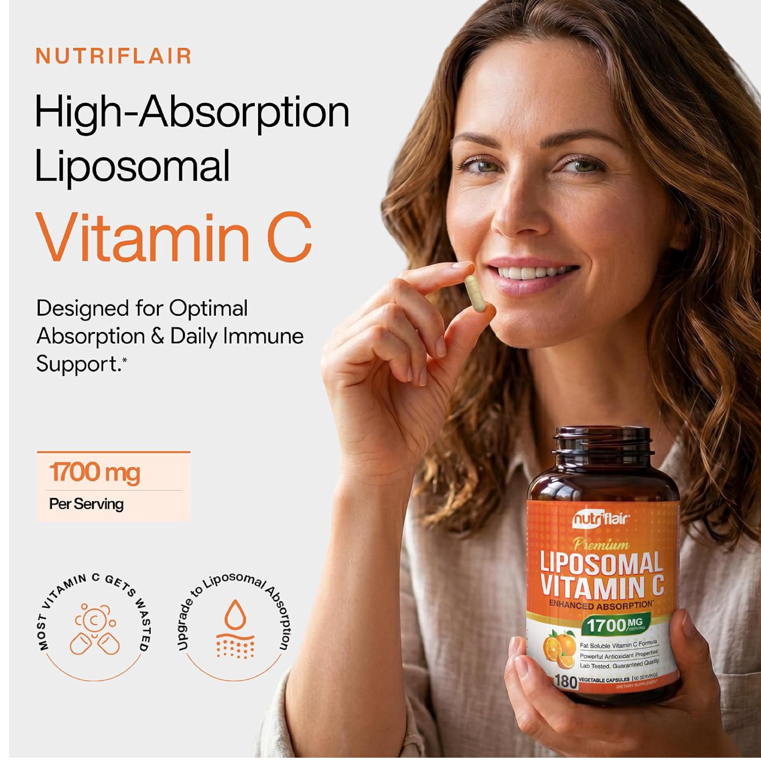 NutriFlair etiqueta de ingredientes que destaca fórmula vegana