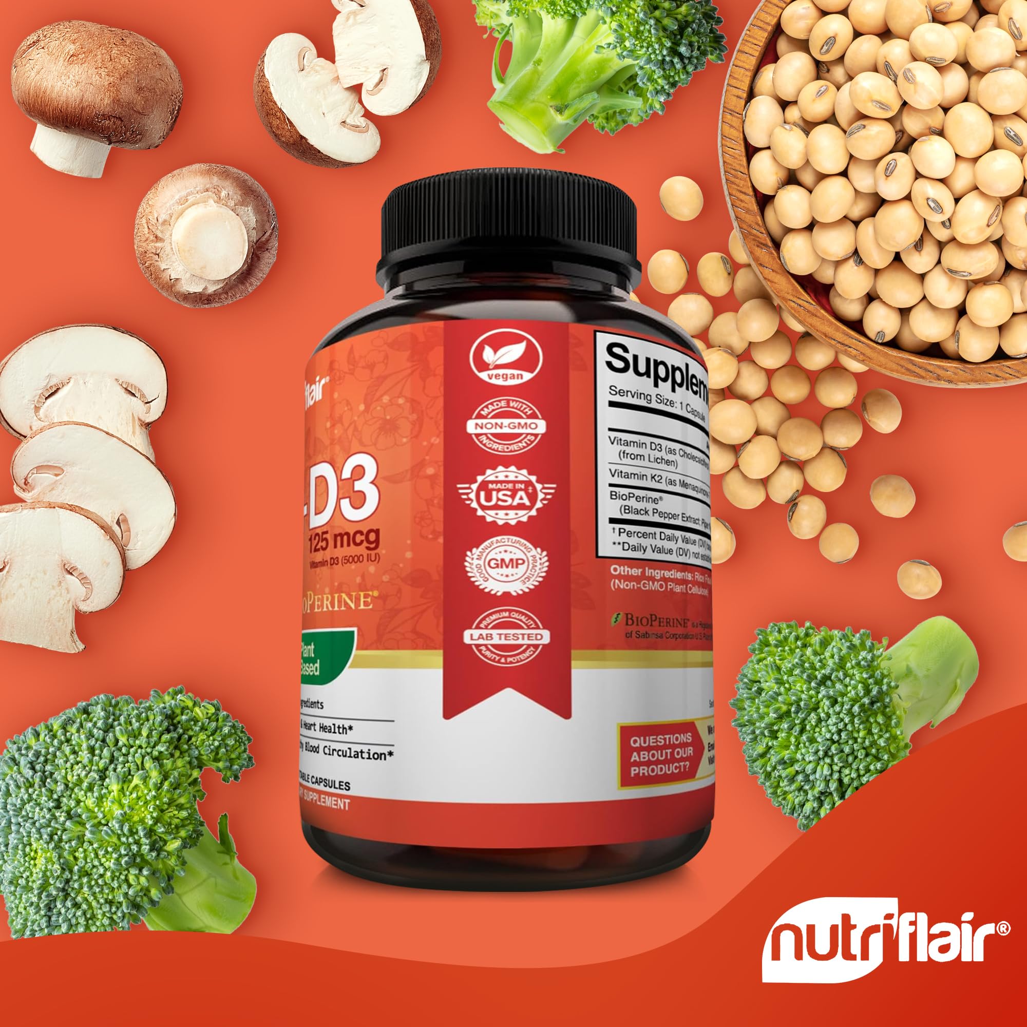 NutriFlair ingredientes vegetales (líquen y garbanzo) demostrando origen natural