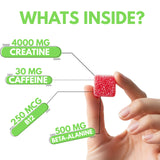 Nutrify etiqueta con creatina y B12 resaltando beneficios energéticos
