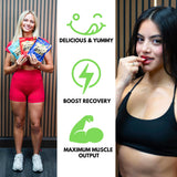 Nutrify atleta tomando gomita antes del entrenamiento para rendimiento