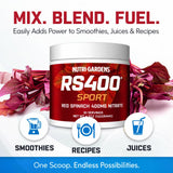 Nutrigardens envase sobre mesa de gimnasio sugiriendo uso preentrenamiento