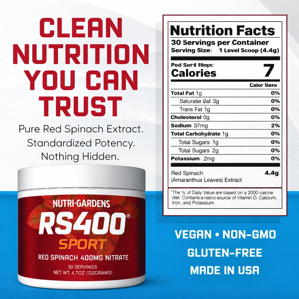 Nutrigardens etiqueta nutricional resaltando 400 mg de nitratos