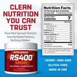 Nutrigardens etiqueta nutricional resaltando 400 mg de nitratos
