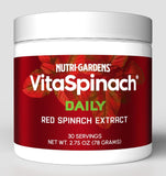Nutrigardens envase frontal mostrando VitaSpinach y beneficio de energía natural