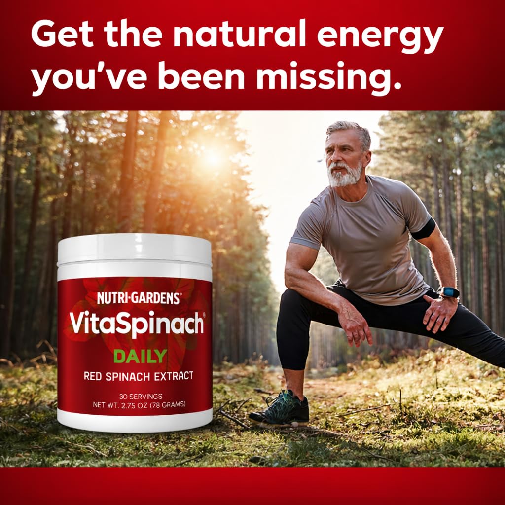 Nutrigardens atleta usando VitaSpinach antes de ejercicio para mejor rendimiento