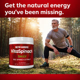 Nutrigardens atleta usando VitaSpinach antes de ejercicio para mejor rendimiento
