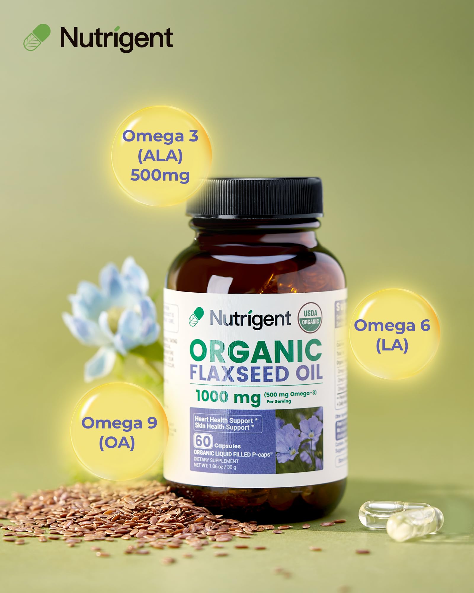 Nutrigent cápsulas distribuidas que ilustran formato fácil de tragar