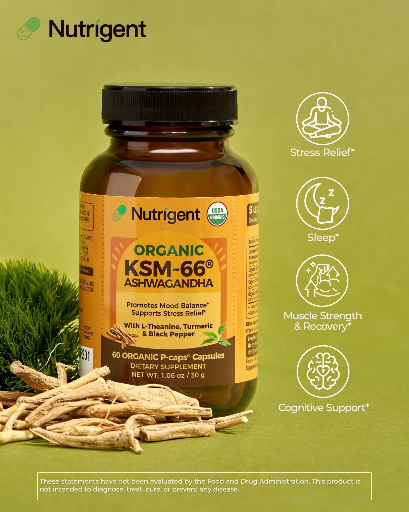Nutrigent etiqueta con ingredientes orgánicos y dosis claras