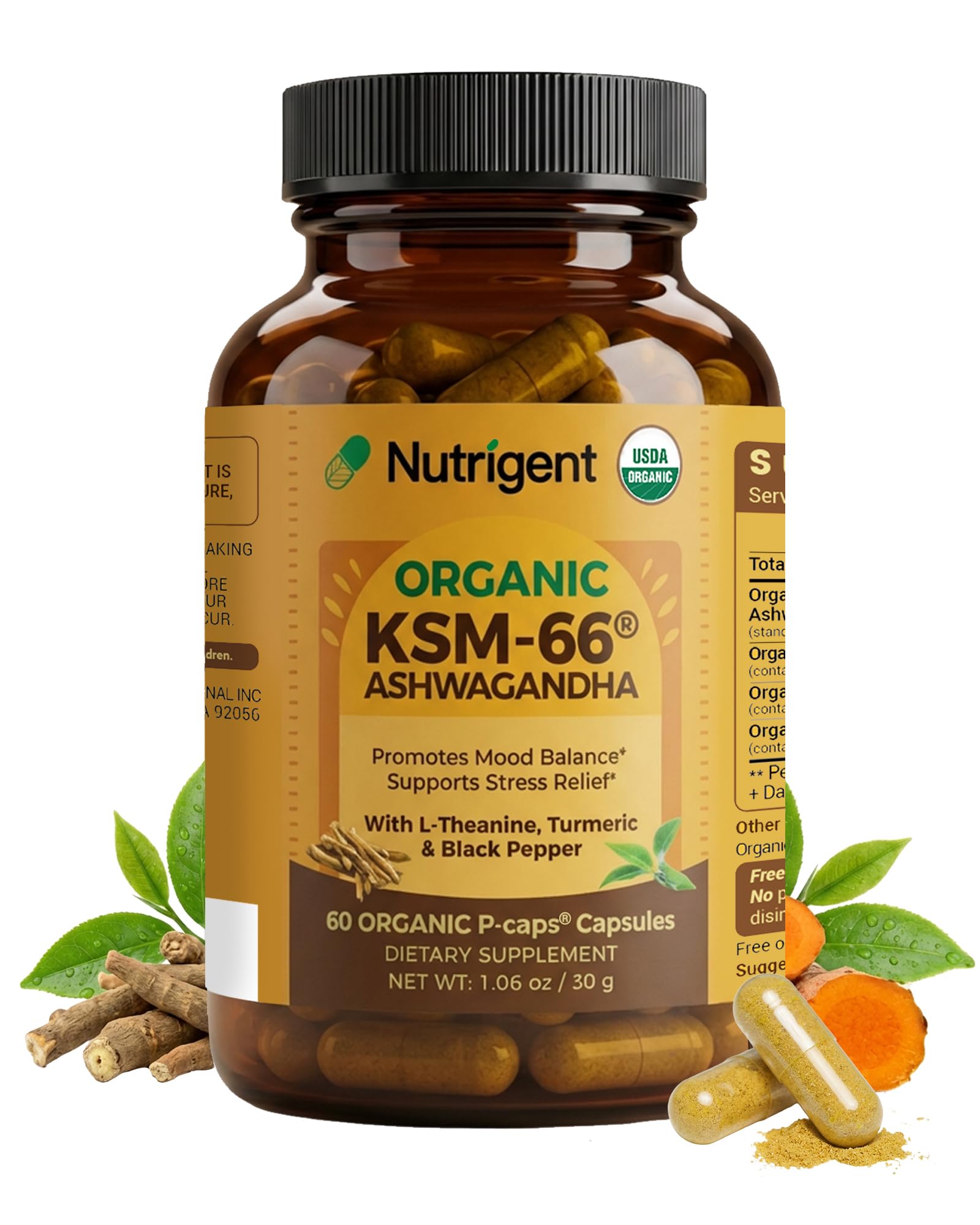 Nutrigent envase frontal mostrando la fórmula orgánica para calma