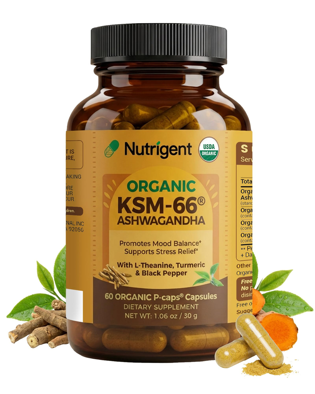 Nutrigent envase frontal mostrando la fórmula orgánica para calma