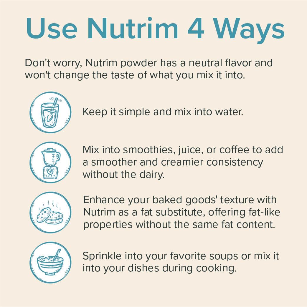 NUTRIM etiqueta con información nutricional visible, transparencia sobre ingredientes