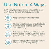 NUTRIM etiqueta con información nutricional visible, transparencia sobre ingredientes