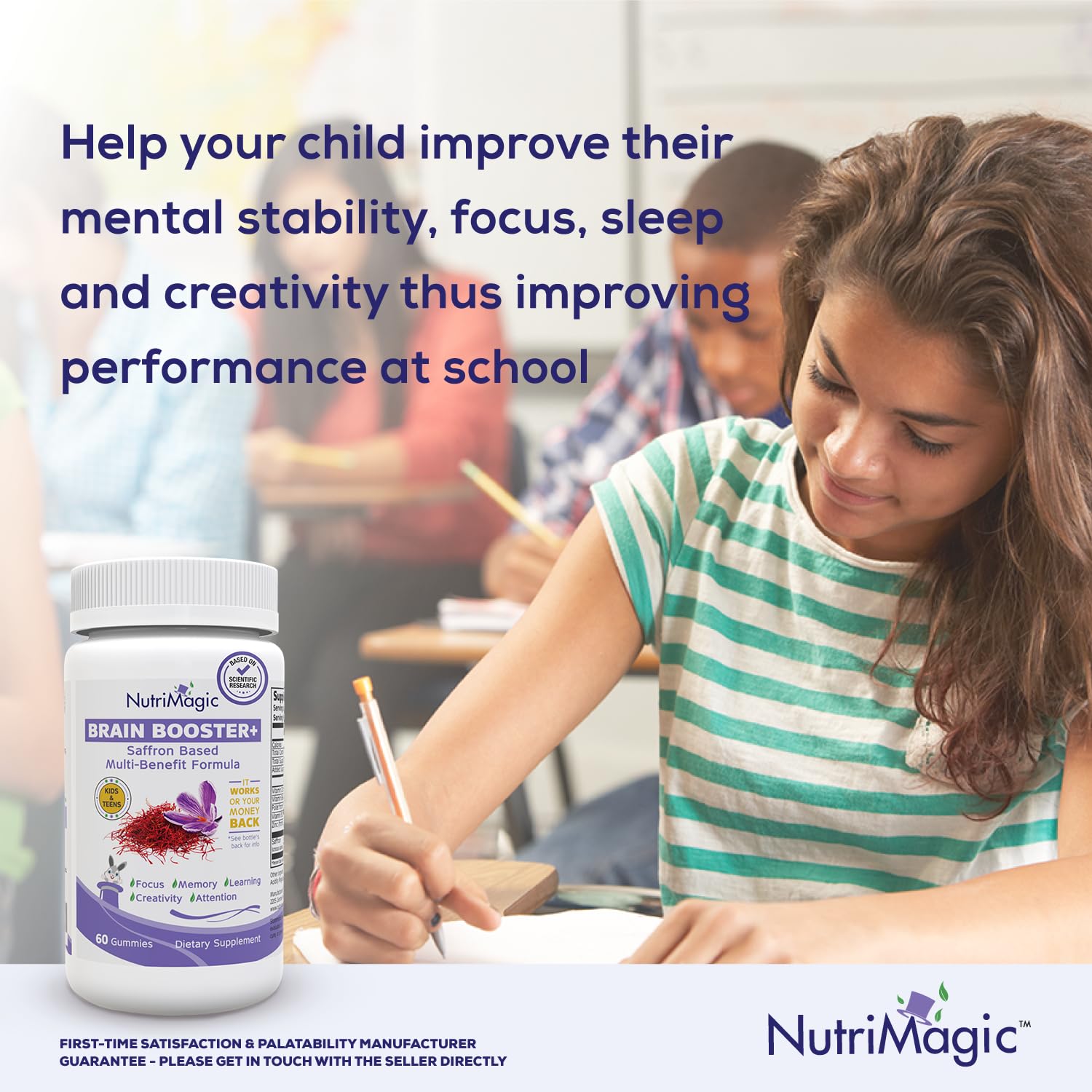NutriMagic niños tomando gominolas en rutina matutina