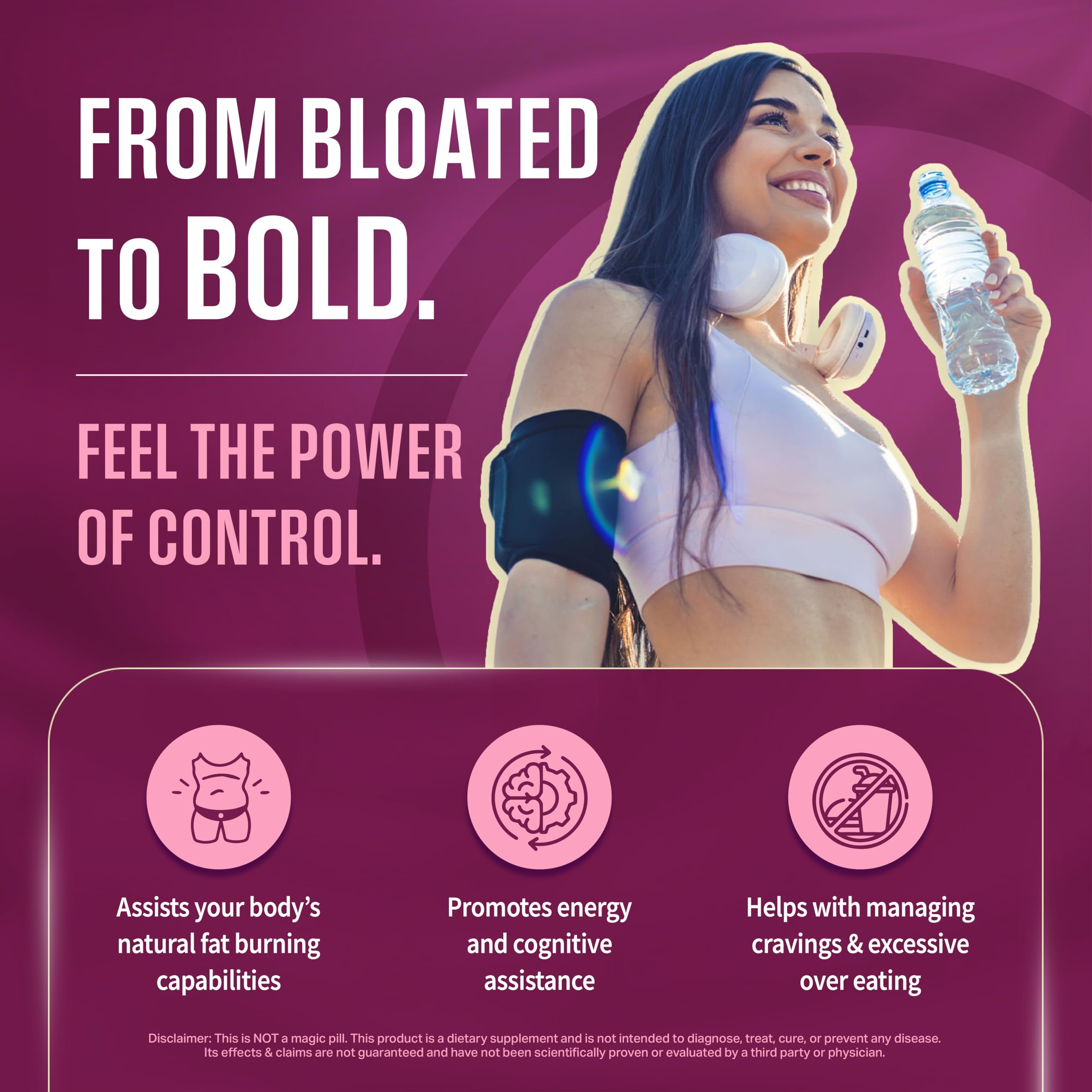 Comparación de tamaño de Nutrimend IQ con mano para referencia práctica