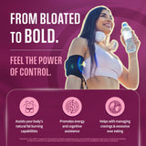 Comparación de tamaño de Nutrimend IQ con mano para referencia práctica
