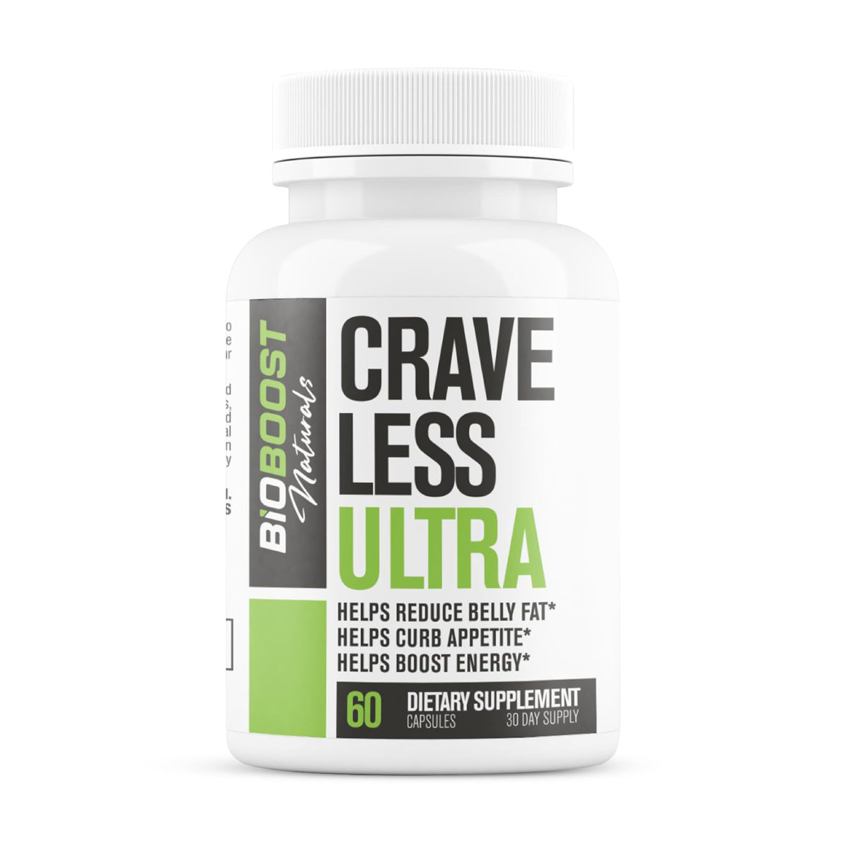 Nutrimend IQ frasco frontal de Crave Less Ultra mostrando etiqueta y beneficio de control del apetito