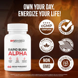 Nutrimend IQ Rapid Burn Alpha etiqueta de ingredientes, transparencia y calidad GMP.