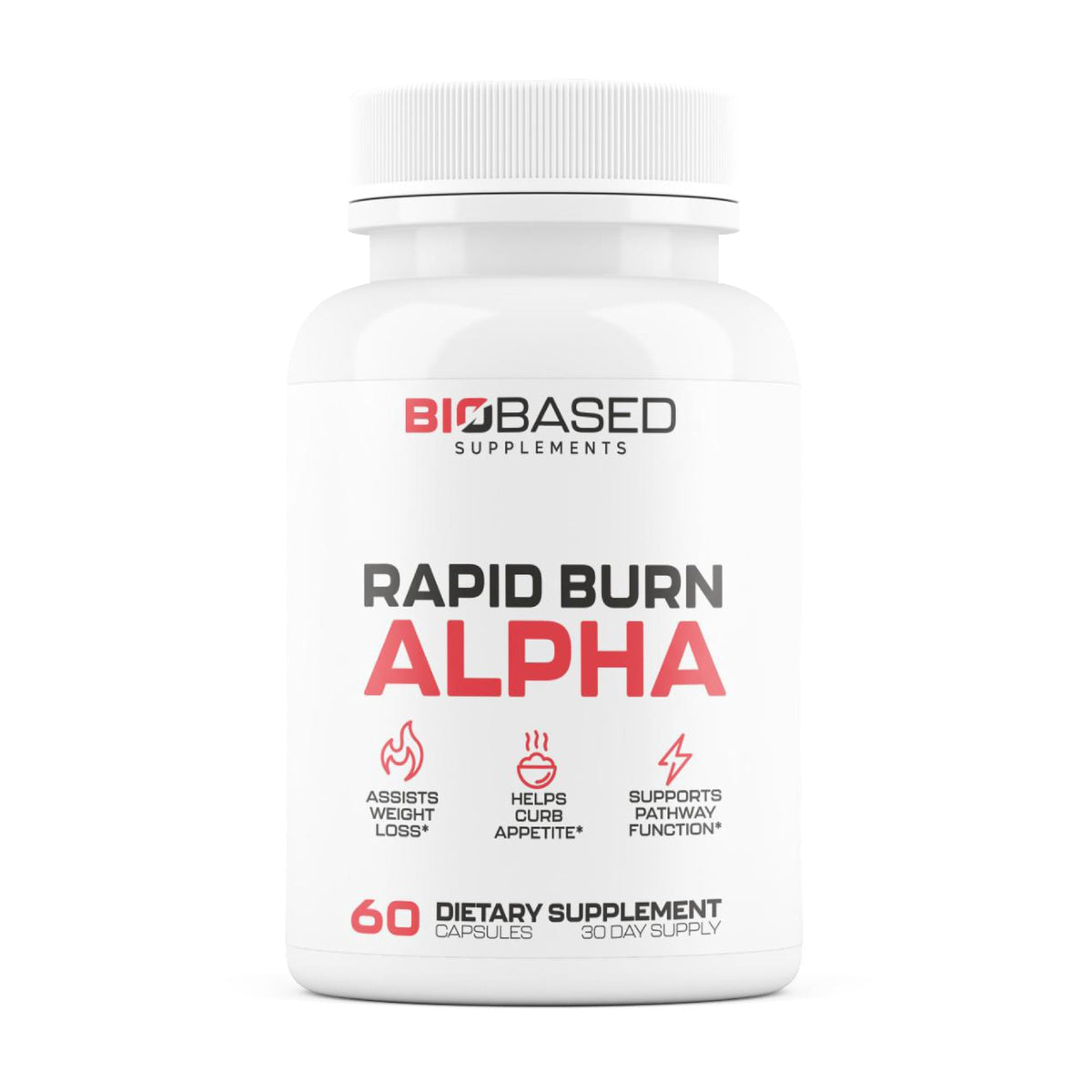 Nutrimend IQ Rapid Burn Alpha vista frontal del envase, presenta confianza y respaldo.