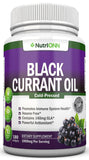 NutriONN envase frontal de aceite de grosella negra, claridad en ingredientes