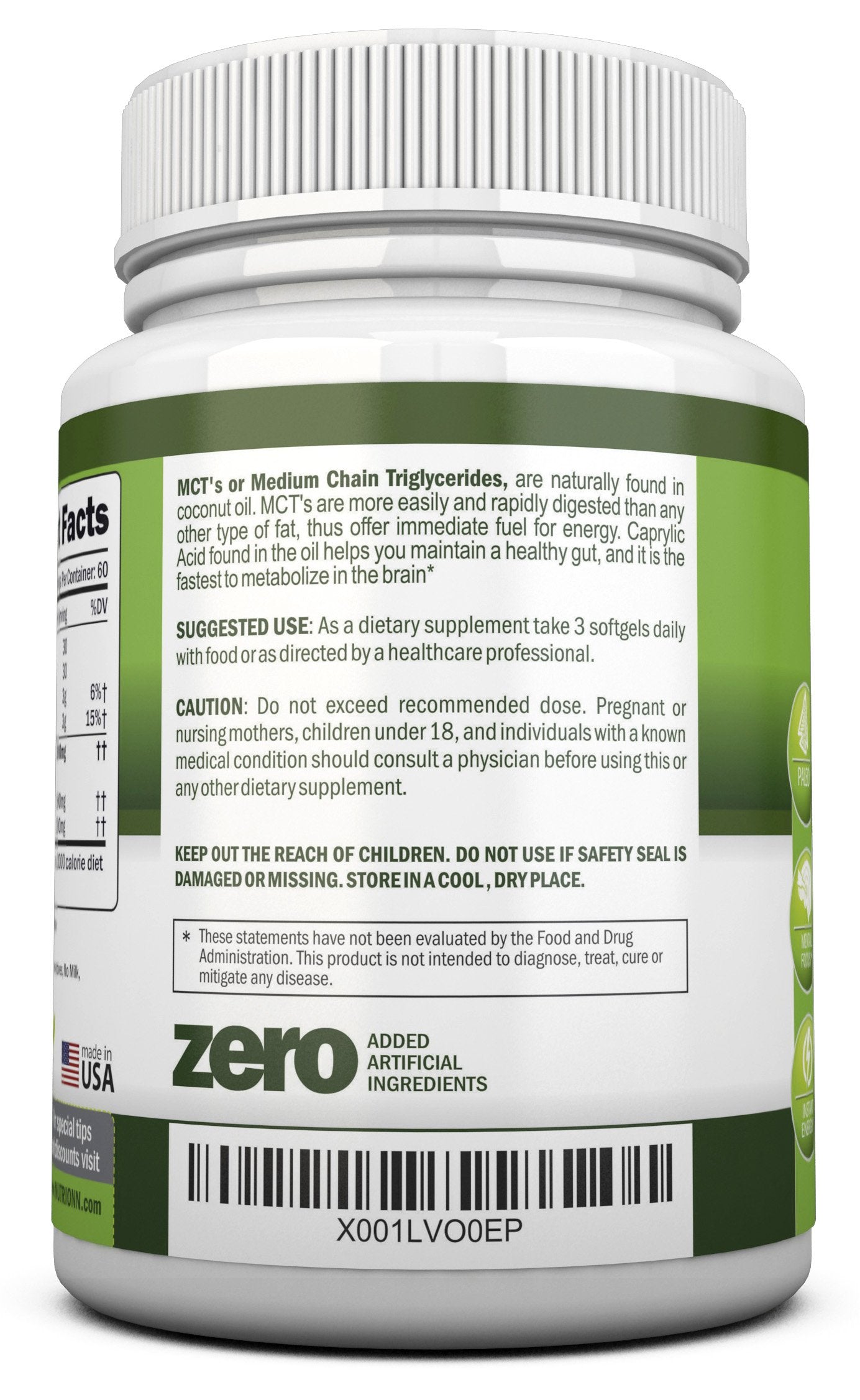 NutriONN frasco junto a objeto cotidiano para comparar tamaño y cantidad
