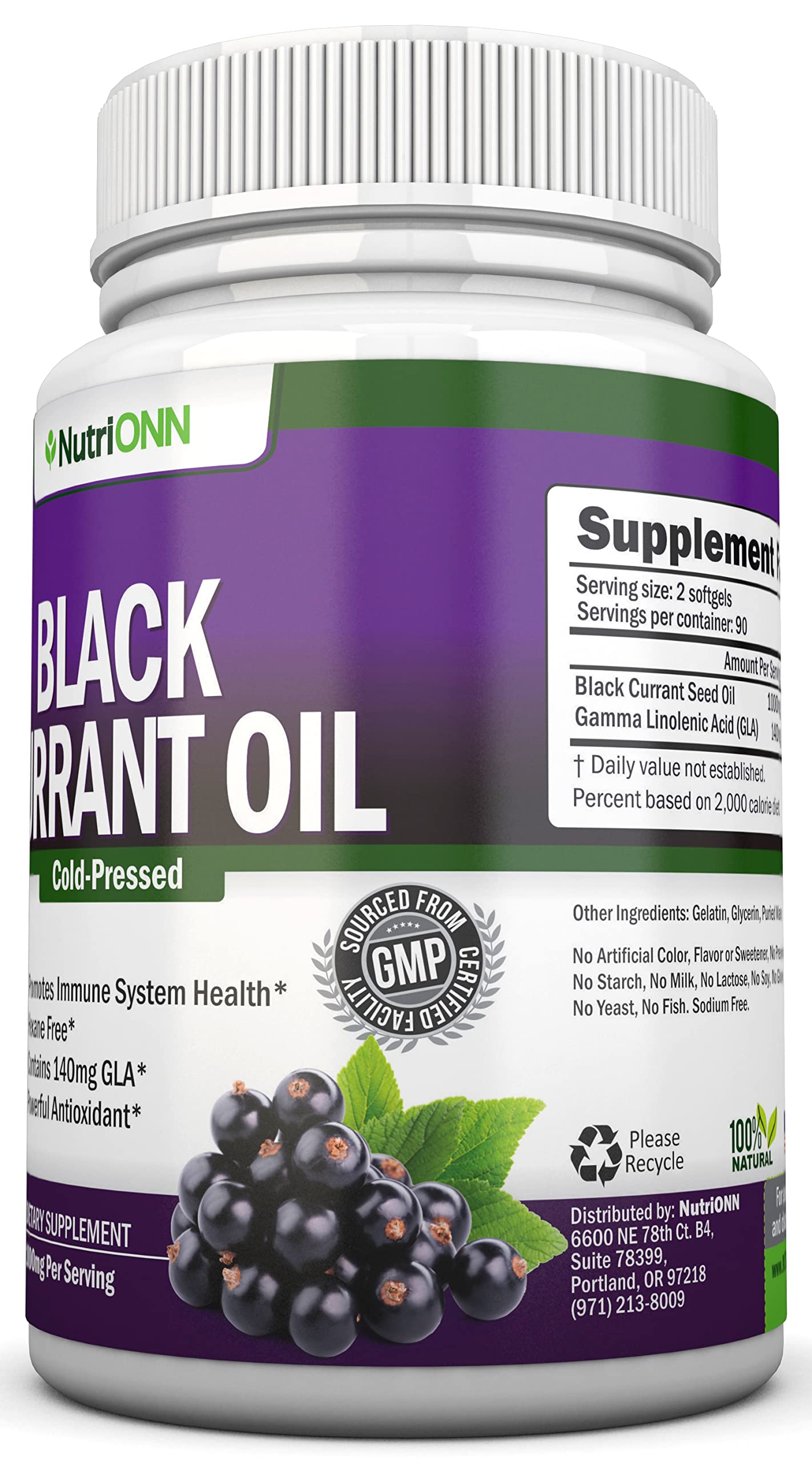 NutriONN etiqueta con sellos GMP y FDA, confianza y control de calidad
