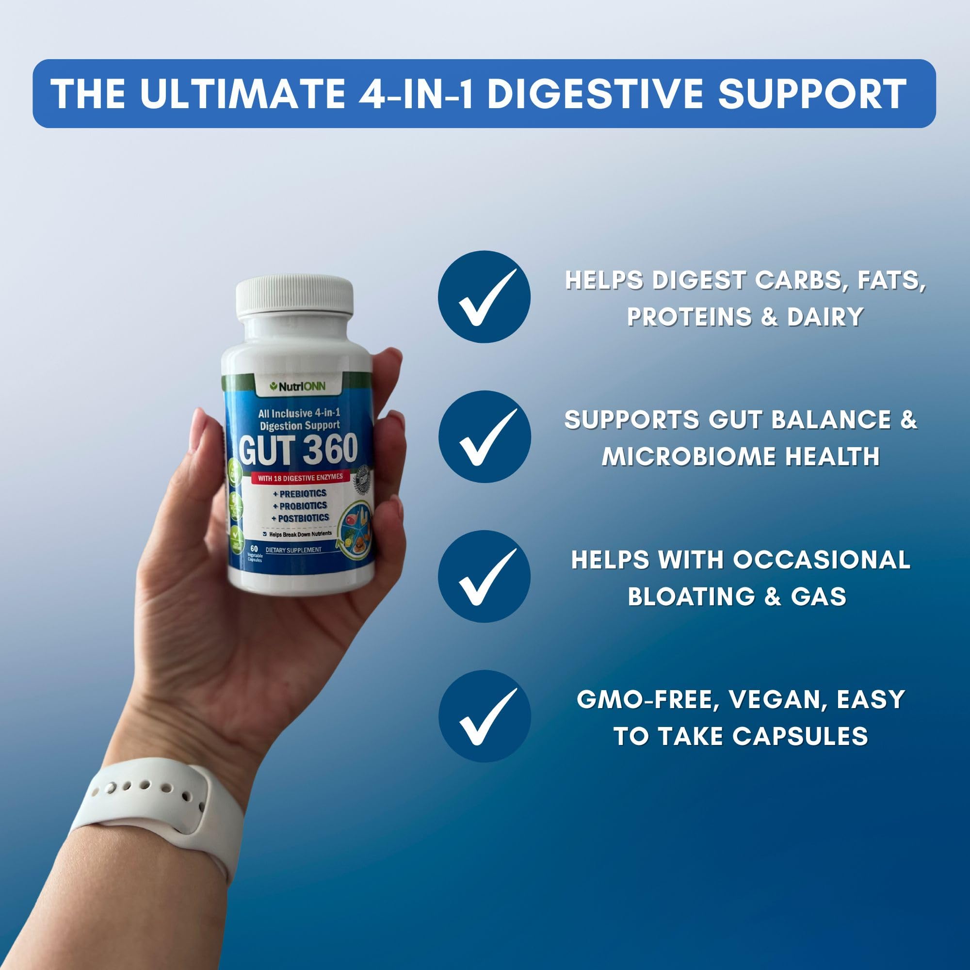 NutriONN etiqueta con ingredientes y prebiótico DE111 claro