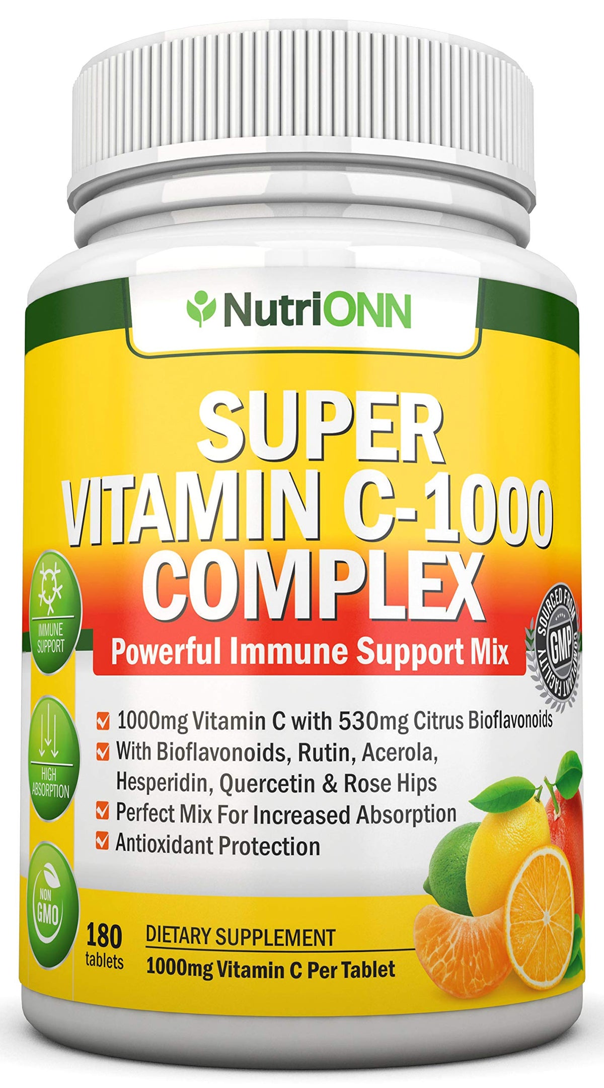 NutriONN frasco frontal mostrando etiqueta completa y beneficios visibles
