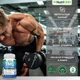 Etiqueta NutriONN TMG con información nutricional y dosificación, facilita uso seguro