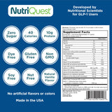 NutriQuest ingredientes naturales mostrando sabor vainilla y limpieza