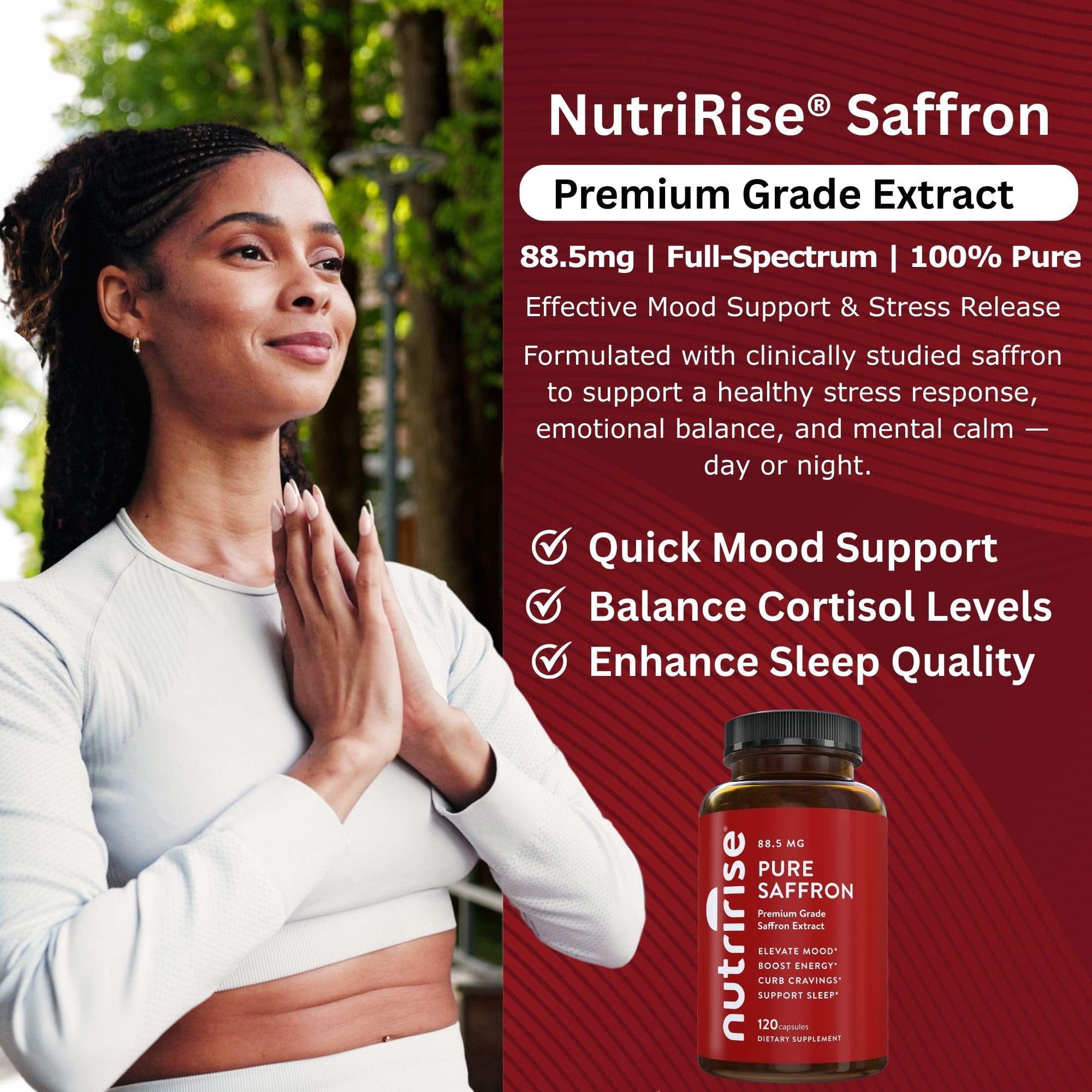 NutriRise mano tomando cápsula, uso diario fácil y cómodo