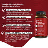 NutriRise hebras de azafrán y extracto representando ingredientes activos
