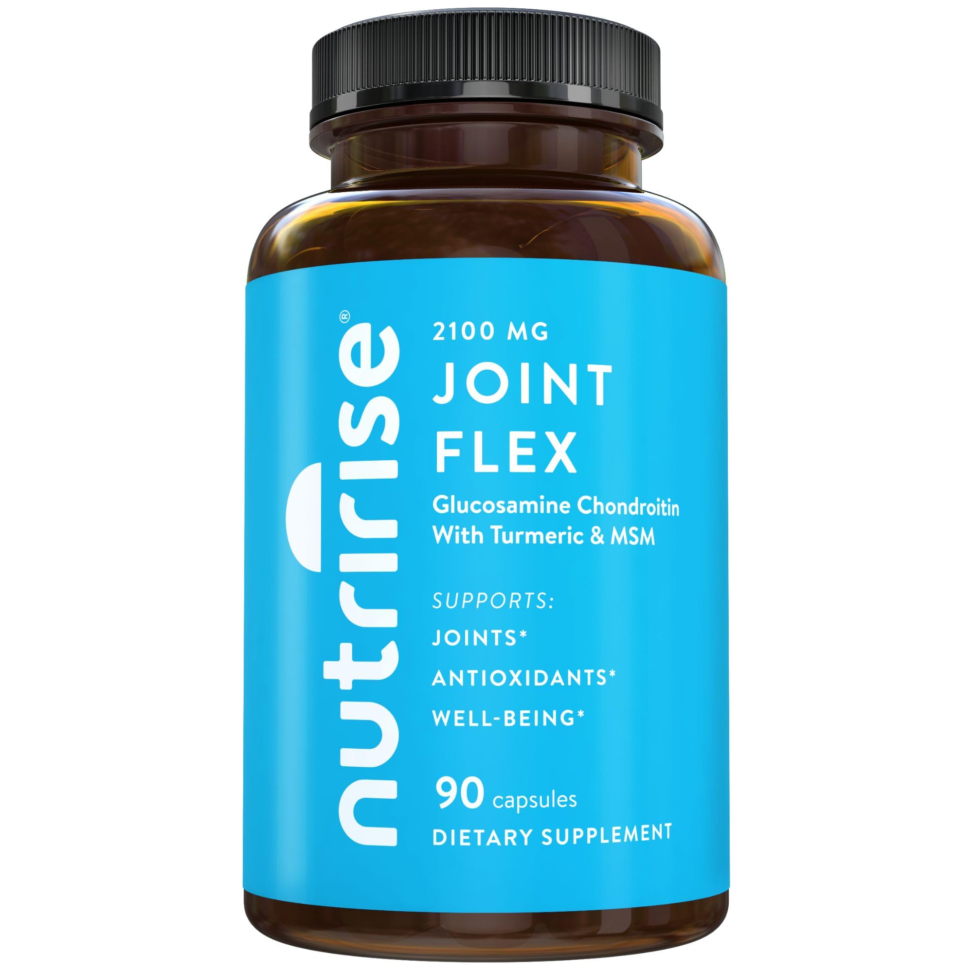 NutriRise botella frontal 90 cápsulas mostrando envase y beneficio de soporte articular
