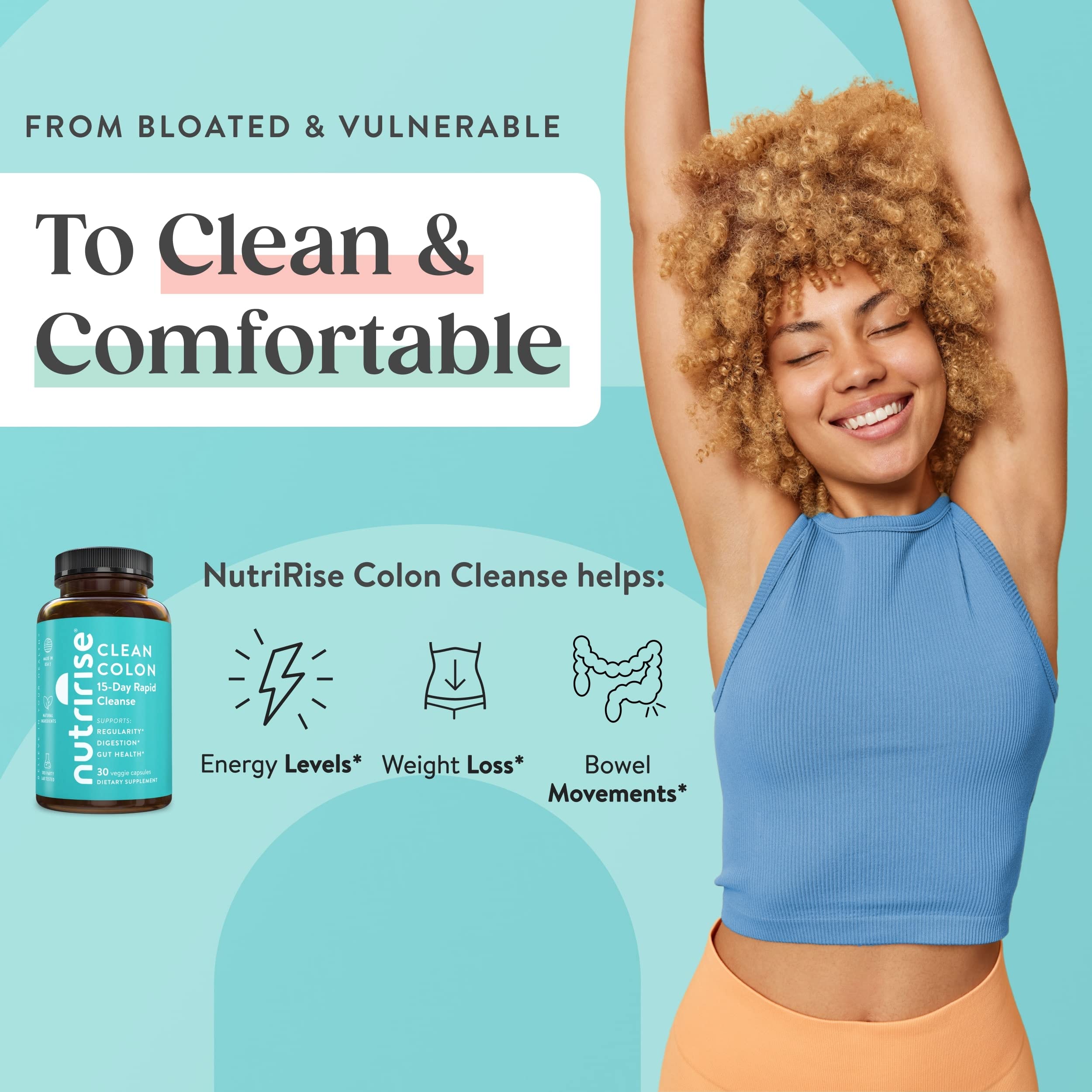 NutriRise textura de psyllium y linaza destacando contenido de fibra