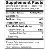 Nutrisource etiqueta nutricional con información de fibra por porción