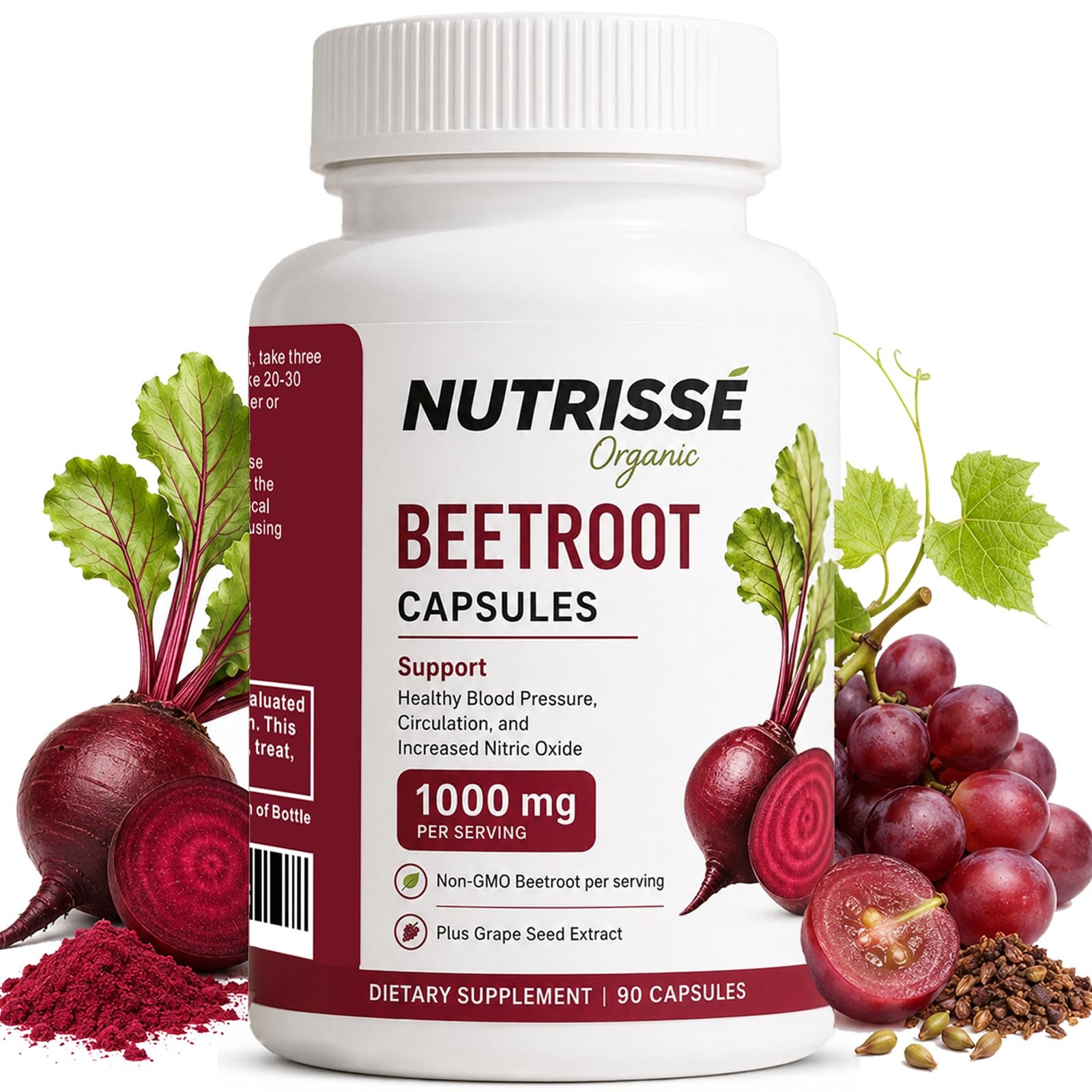 Nutrisse Organic frasco frontal mostrando etiqueta y ventaja vegana