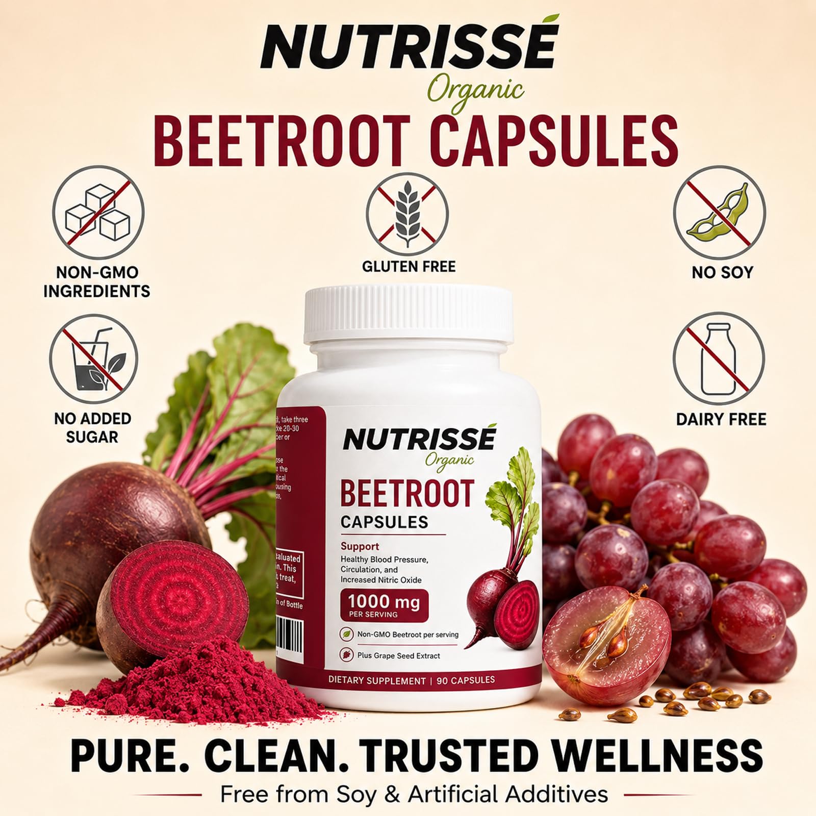Nutrisse Organic ingredientes: remolacha y semillas de uva, mezcla natural