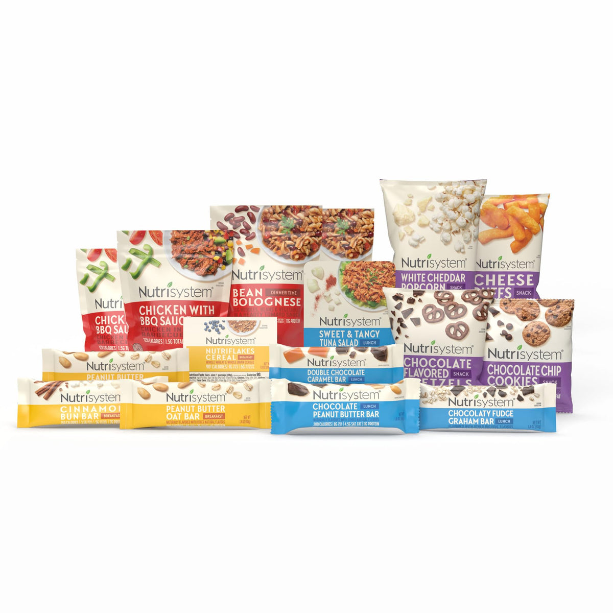 Nutrisystem empaque frontal mostrando contenido y conveniencia