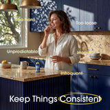 Nutrition Essentials tableta en mano para comparar escala y porción