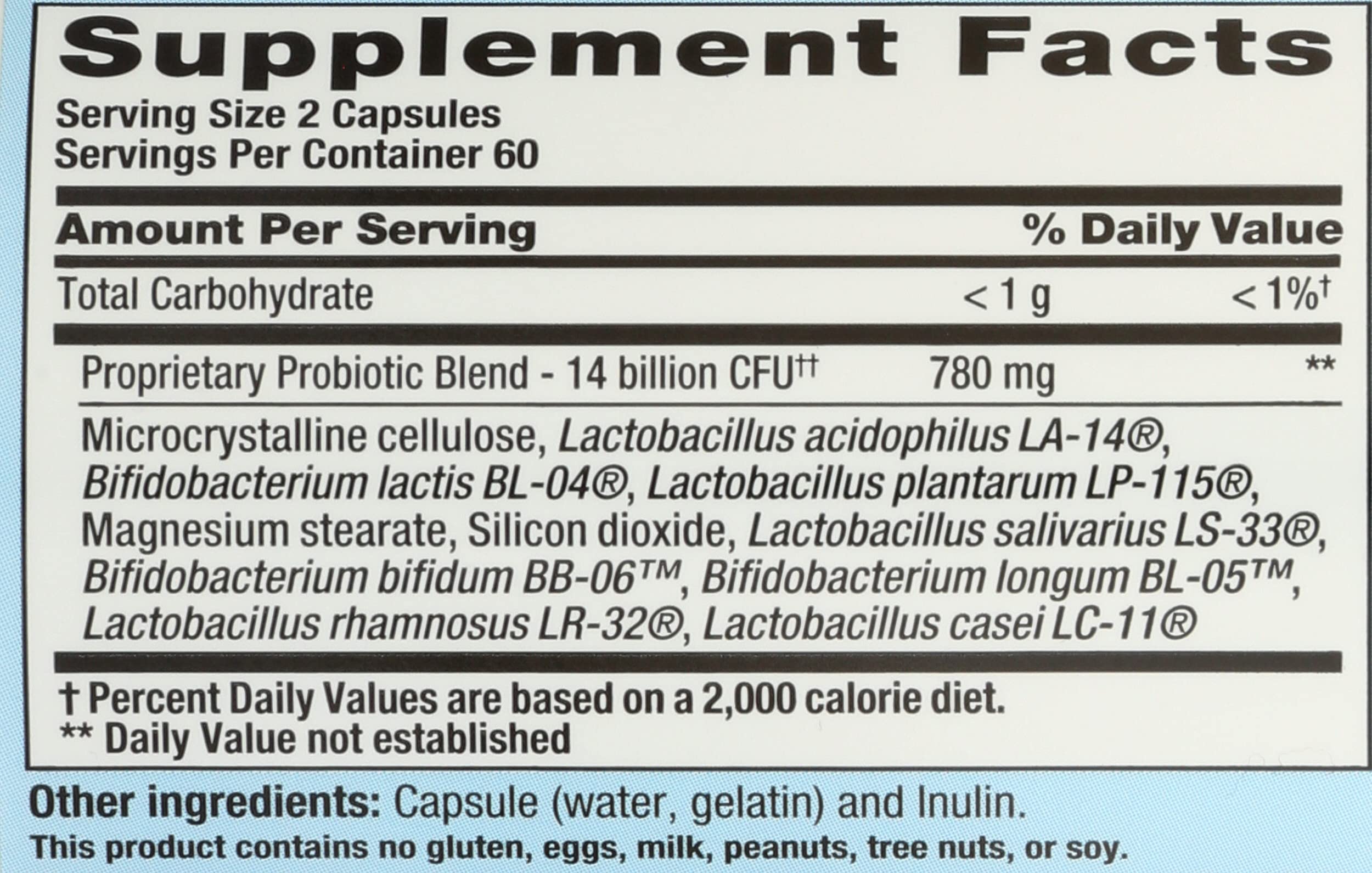 Nutrition Now PB 8 etiqueta nutricional visible con información de 60 porciones