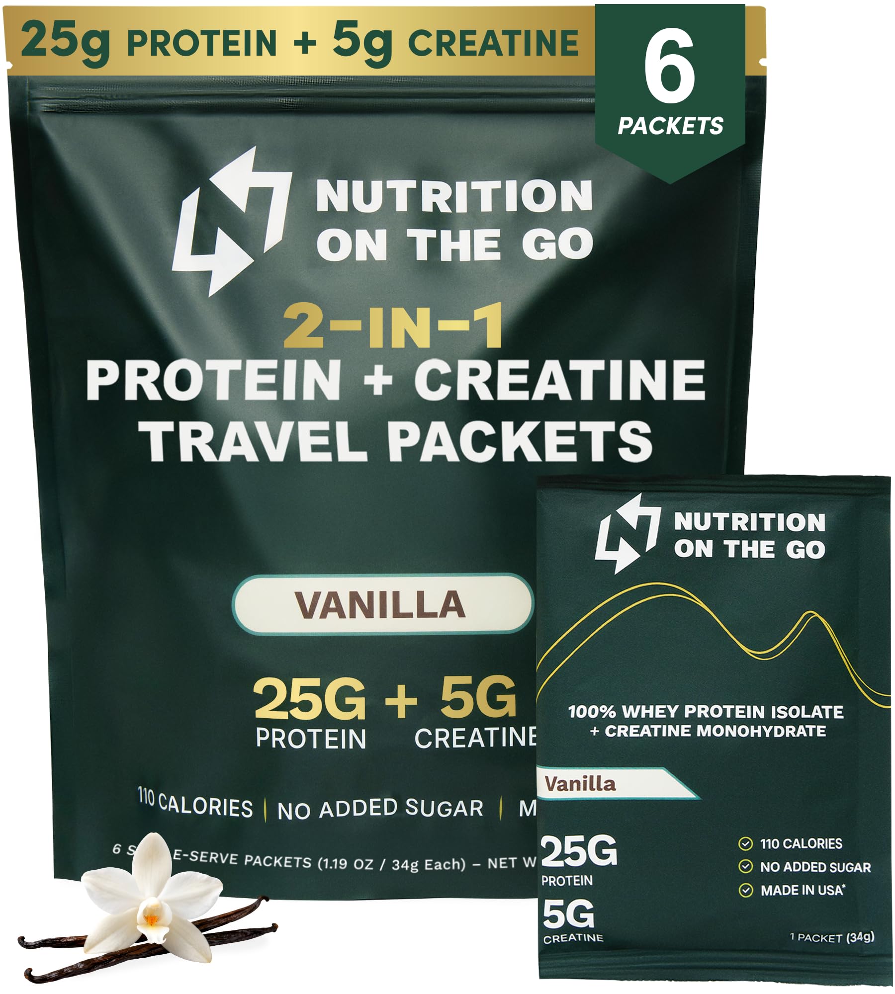Nutrition On The Go sobre frontal vainilla mostrando practicidad