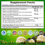 Nutrition Restore etiqueta de producto con certificaciones y pruebas de laboratorio