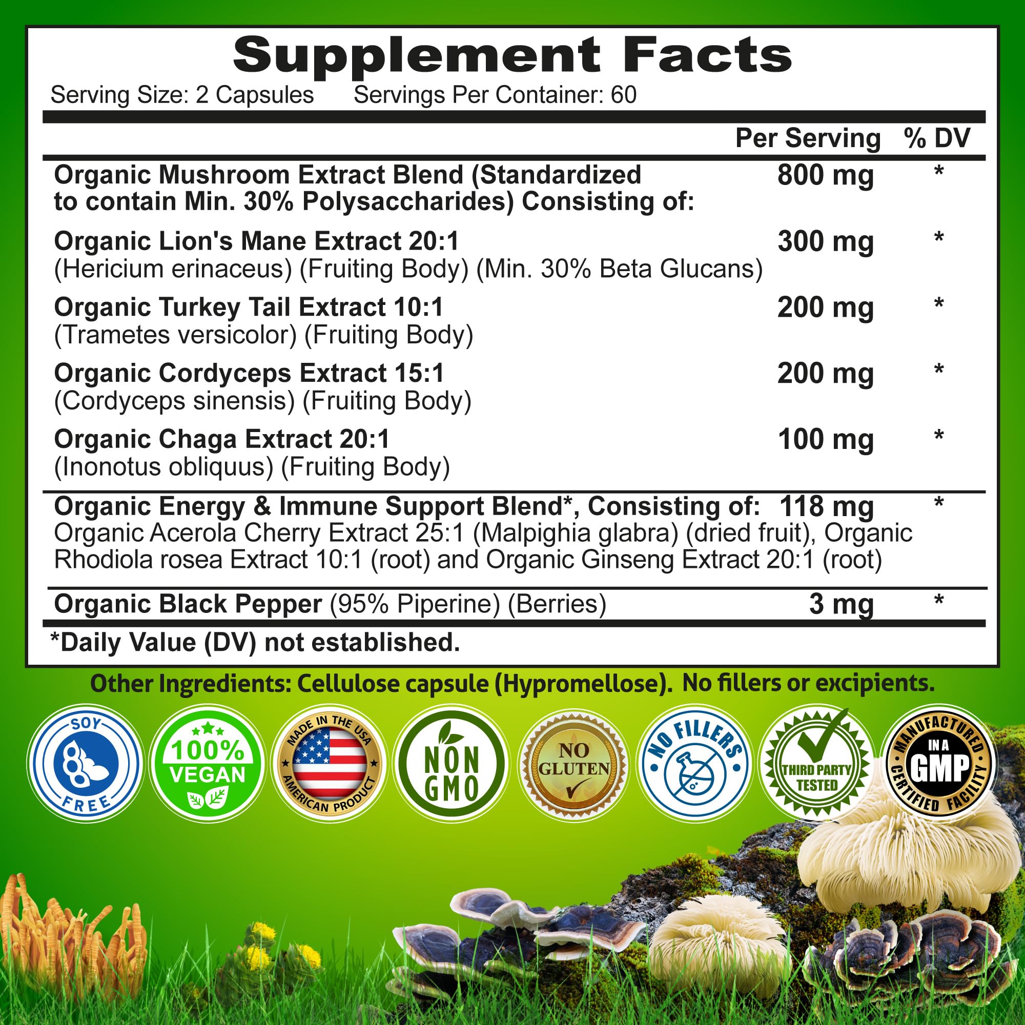 Nutrition Restore etiqueta de ingredientes orgánicos y certificaciones