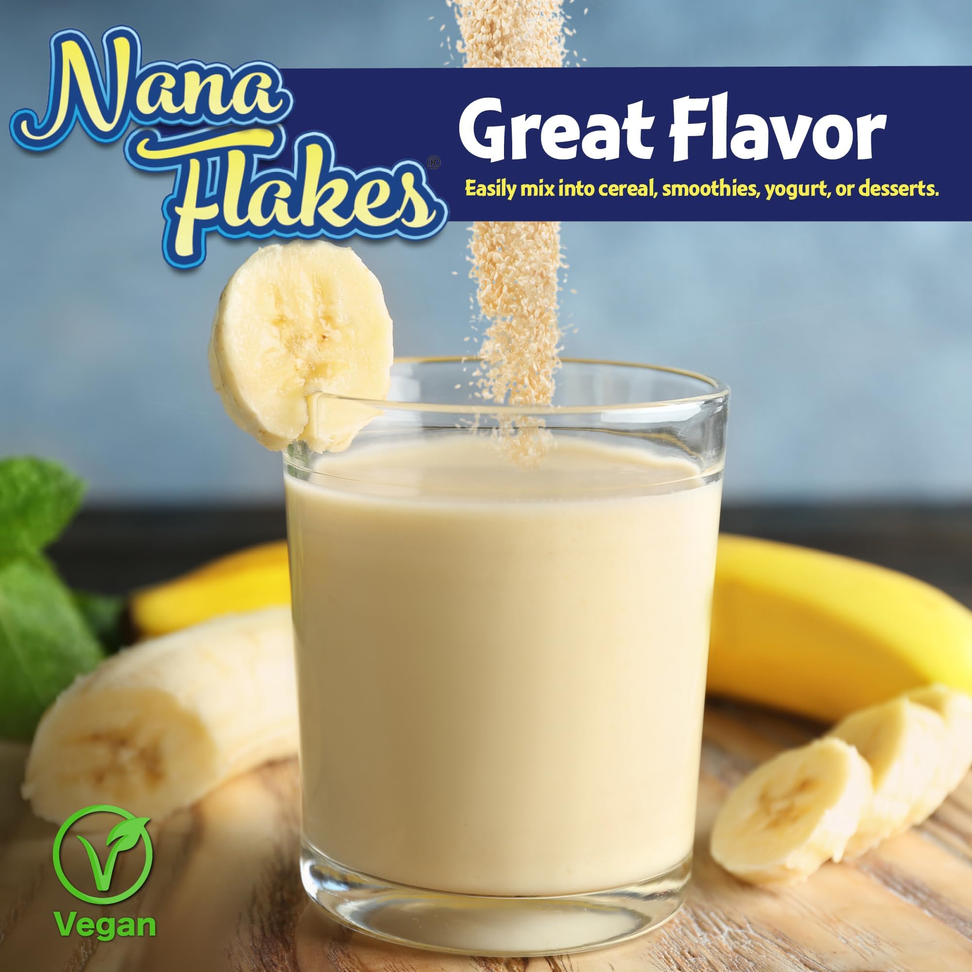 Nutritional Designs Nana Flakes caja organizada con 50 sobres para almacenamiento práctico