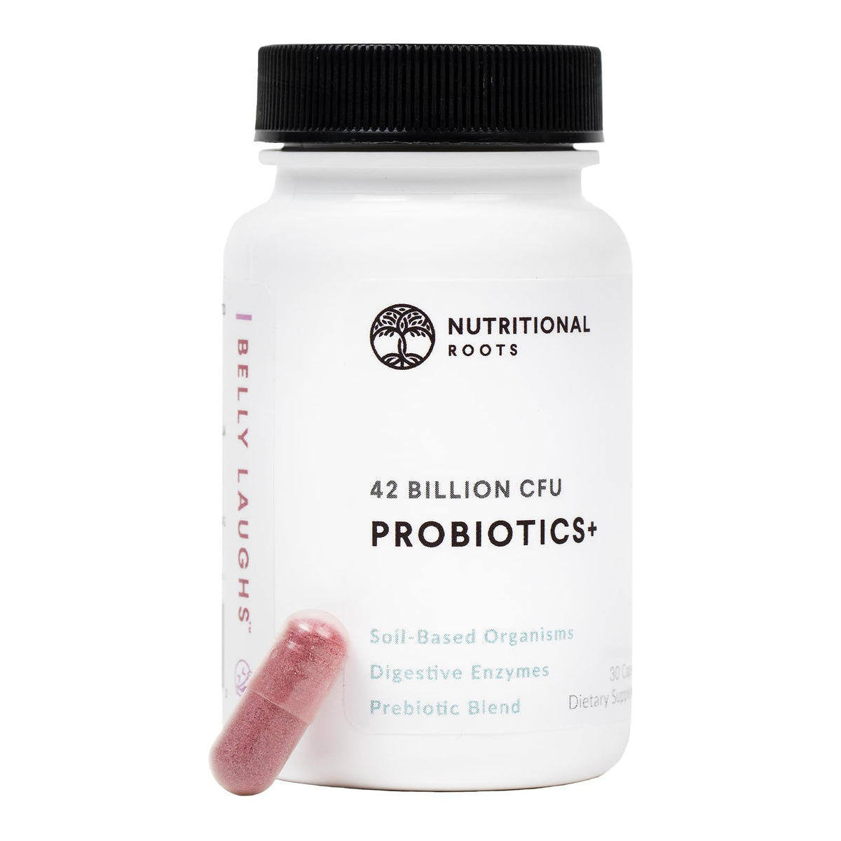 Nutritional Roots frasco delantero mostrando diseño y beneficio práctico