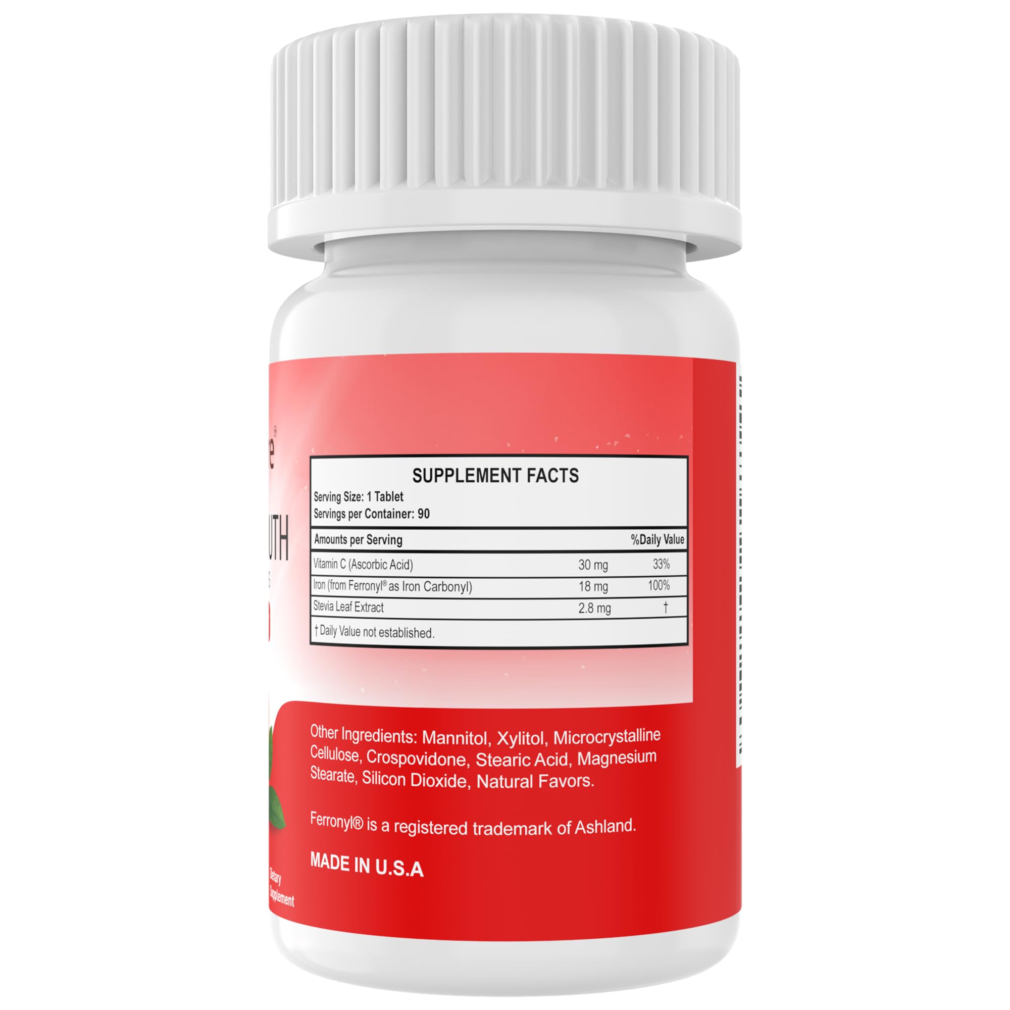 NutritiPure tableta en uso en la lengua para facilidad y conveniencia diaria