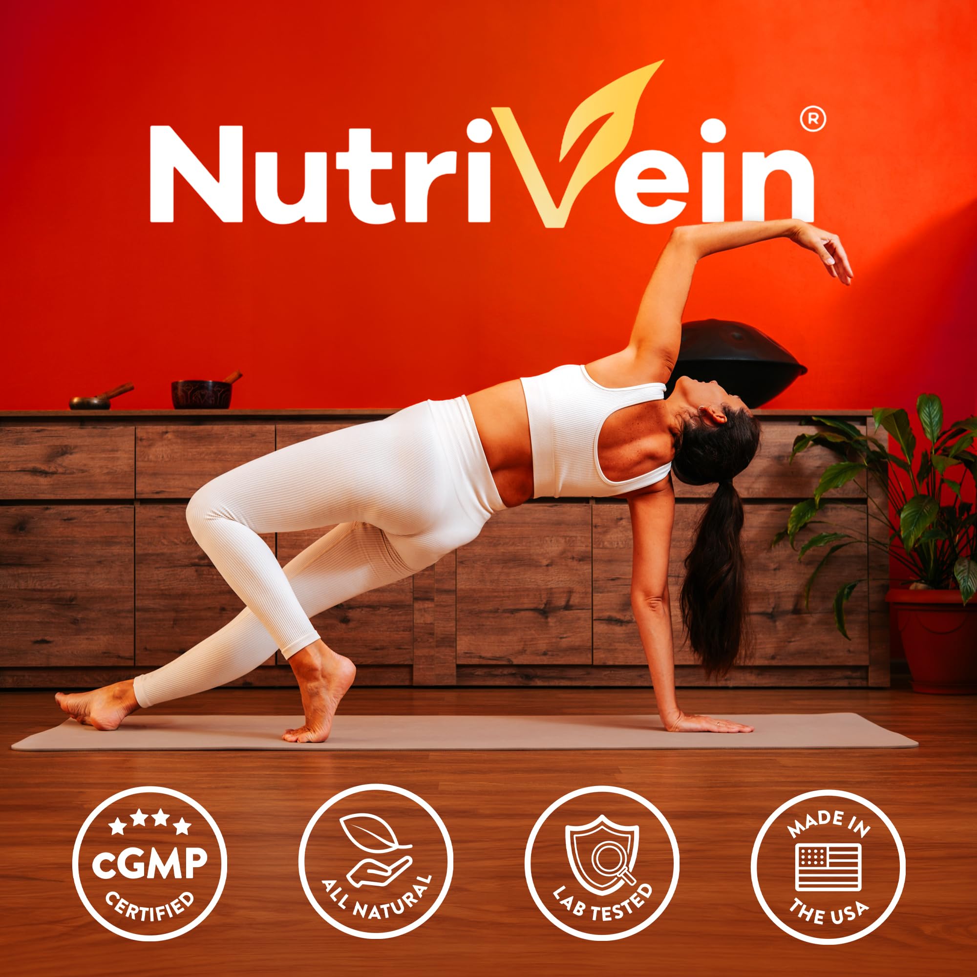 Nutrivein cápsulas sobre fondo natural sugiriendo origen vegetal